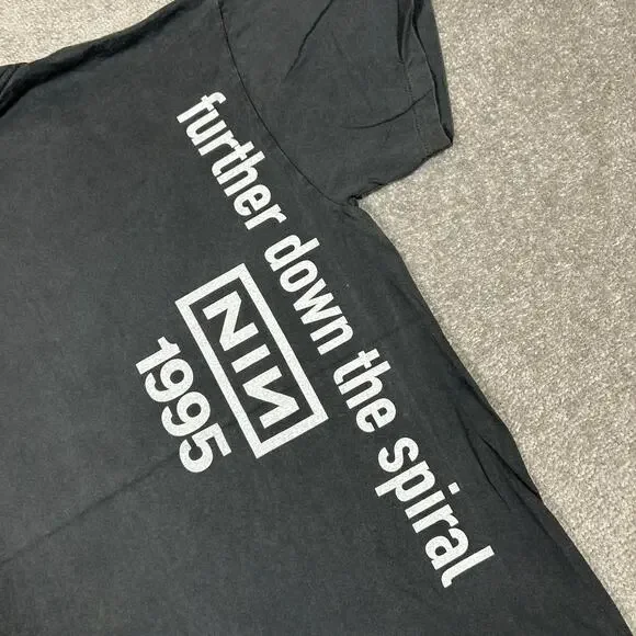 Vintage NIN 1995 Nine Inch Nails Further Down The Spiral Large Reprint T-Shirt - Picture 7 of 9